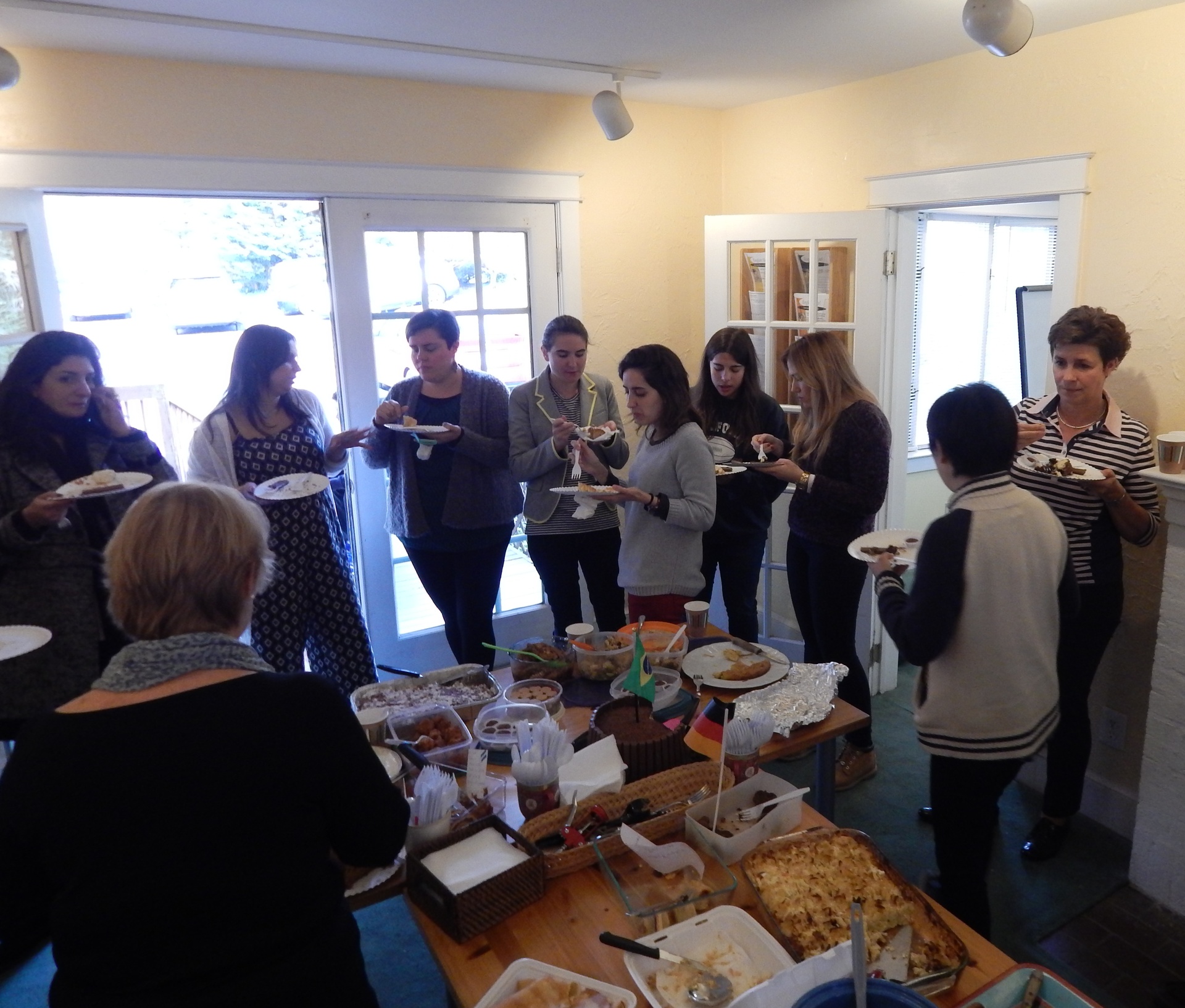 Students having a meal